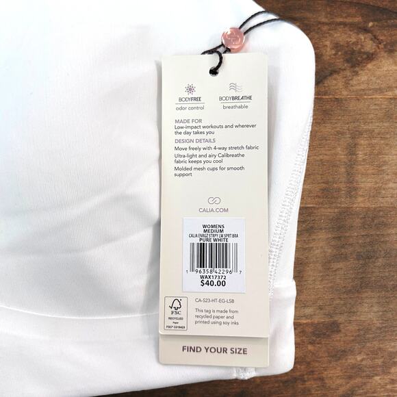 Calia Energize Strappy Sports Bra | White | Size M | NWT - Picture 5 of 8